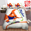 Ice Hockey Player Standing On The Goal Illustration Bed Sheets Spread  Duvet Cover Bedding Sets