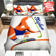 Ice Hockey Player Standing On The Goal Illustration Bed Sheets Spread  Duvet Cover Bedding Sets