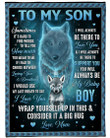 Personalized To My Son From Mom Wolf You Will Always Be My Baby Boy Fleece/Sherpa Blanket Great Customized Gifts For Family Birthday Christmas Thanksgiving Anniversary