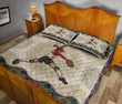 Softball Left Hand Vintage Mandala Quilt Bed Set