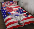 Hummingbird USA Flag Quilt Bed Set