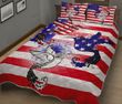 Hummingbird USA Flag Quilt Bed Set