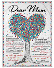 Personalized Dear Mom You Mean The World To Me From Daughter Big Heart Tree Sherpa Fleece Blanket Great Customized Blanket Gifts For Birthday Christmas Thanksgiving