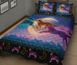 Wolf Moon Galaxy Quilt Bed Set