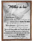 Personalized To My Mother In Law Thank You Mom For All The Things You've Done, Thank You For Bringing My Husband Into This Beautiful World Best Gift From Daughter In Law Sherpa Fleece Blanket