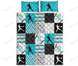 Dirt And Bling Softball Thing Bright Teal Version Quilt Bed Set