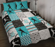 Dirt And Bling Softball Thing Bright Teal Version Quilt Bed Set