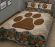 Dog Paw Vintage Mandala Quilt Bed Set