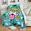 Dog Wearing Glasses Dog Party Premium Sherpa Fleece Blanket Great Customized Blanket Gifts For Birthday Christmas Thanksgiving