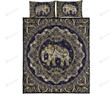 Elephant Mandala Gold Quilt Bedding Set