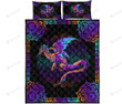 Dark Colored Dragon, Mandala Quilt Bed Sheets Spread Quilt Bedding Sets
