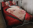 Pig Canada Flag Quilt Bed Set