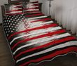 Baseball And American Flag Quilt Bedding Set