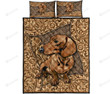 Dachshund Embossed Quilt Bed Sheets Spread Quilt Bedding Sets