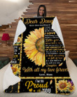 Personalized Custom Name Mom Dear Daughter Sunflower I'm Proud To Call U Fleece, Sherpa Blanket Great Gifts For Birthday Christmas Thanksgiving Anniversary