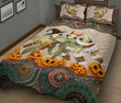 Halloween Turtle Pumpkin Quilt Bed Set