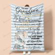 Personalized Elephant To My Grandson I'll Stay There Forever Sherpa Fleece Blanket From Grandma Great Customized Blanket Gifts For Birthday Christmas Thanksgiving Anniversary