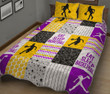 Eat Sleep Basketball Purple Yellow Version Quilt Bed Set
