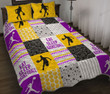 Eat Sleep Basketball Purple Yellow Version Quilt Bed Set