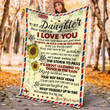 Personalized Letter Air Mail Sunflower To My Daughter I Love You Sherpa Fleece Blanket From Mom Great Customized Blanket Gifts For Birthday Christmas Thanksgiving Anniversary