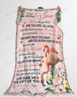 Personalized To My Son From Mom Flamingo Life Gave Me The Gift Of You Fleece/Sherpa Blanket Great Customized Gifts For Family Birthday Christmas Thanksgiving Anniversary