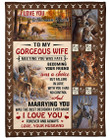 Personalized Family To My Gorgeous Wife Meeting You Was Fate, I Love You Forever And Always Sherpa Fleece Blanket