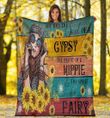 Hippie She Has The Soul Of A HIPPIE Fairy Fleece Blanket Great Customized Blanket Gifts For Birthday Christmas Thanksgiving