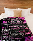 Personalized Family To My Daughter I Am So Proud Of You, I Love You To The Moon And Back Sherpa Fleece Blanket