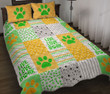 Live Love Bark Dog Paw Patten Quilt Bed Set