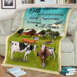 Cow Farm So God Made  A Farmer Sherpa Fleece Blanket Great Customized Blanket Gifts For Birthday Christmas Thanksgiving