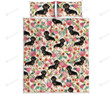 Dachshund Floral Pattern Quilt Bed Sheets Spread Duvet Cover Bedding Sets