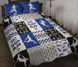 Eat Sleep Play Football Dribble Sheet Goal Blue Quilt Bed Set