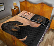 Dachshund Dog Black And White Quilt Bedding Set