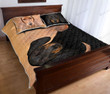 Dachshund Dog Black And White Quilt Bedding Set