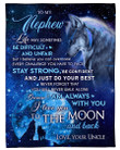 Personalized Wolf To My Nephew From Uncle Fleece Blanket I Love You To The Moon And Back Great Customized Blanket Gifts For Birthday Christmas Thanksgiving