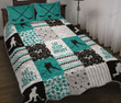 Eat Sleep Ice Hockey Pattern Quilt Bed Set