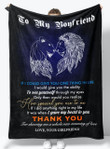 Personalized Lion Couple To My Boyfriend If I Did Anything Right In My Life It Was When I Gave My Heart To You Forever Love You Fleece Blanket Great Customized Blanket Gifts For Birthday Christmas Thanksgiving