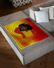 Black Girl Curly Hair Fleece Sherpa Blanket Great Customized Blanket Gifts For Birthday Christmas Thanksgiving