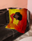 Black Girl Curly Hair Fleece Sherpa Blanket Great Customized Blanket Gifts For Birthday Christmas Thanksgiving