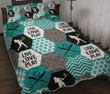 Live Love Softball Pattern Quilt Bed Set