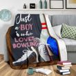Bowling Just A Boy Who Love Bowling Fleece Blanket Great Customized Blanket Gifts For Birthday Christmas Thanksgiving