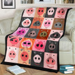 Pig Set Of Funny Pig Faces Sherpa Fleece Blanket Great Customized Blanket Gifts For Birthday Christmas Thanksgiving