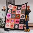 Pig Set Of Funny Pig Faces Sherpa Fleece Blanket Great Customized Blanket Gifts For Birthday Christmas Thanksgiving
