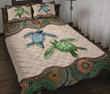 Turtle Couple Mandala Quilt Bed Set