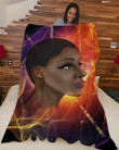 Black African Lady Mysterial Attractive Short Hair Fleece, Sherpa Blanket Great Gifts For Birthday Christmas Thanksgiving Anniversary