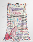 Personalized Family To My Granddaughter Never Forget That I Love You, Life Gave Me The Gift Of You Sherpa Fleece Blanket