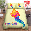 American Football Colorful Illustration Bed Sheets Spread  Duvet Cover Bedding Sets