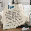 Personalized Papa - Love You, Filled With My Hearts Sherpa Fleece Blanket Great Customized Blanket Gifts For Birthday Christmas Thanksgiving