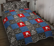 Eat Sleep Hockey Pattern Quilt Bed Set