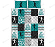 Handball Shape Pattern Dark Green Quilt Bed Sheets Spread Duvet Cover Bedding Sets